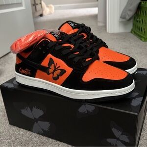 Orange and Black Butterfly Sneakers